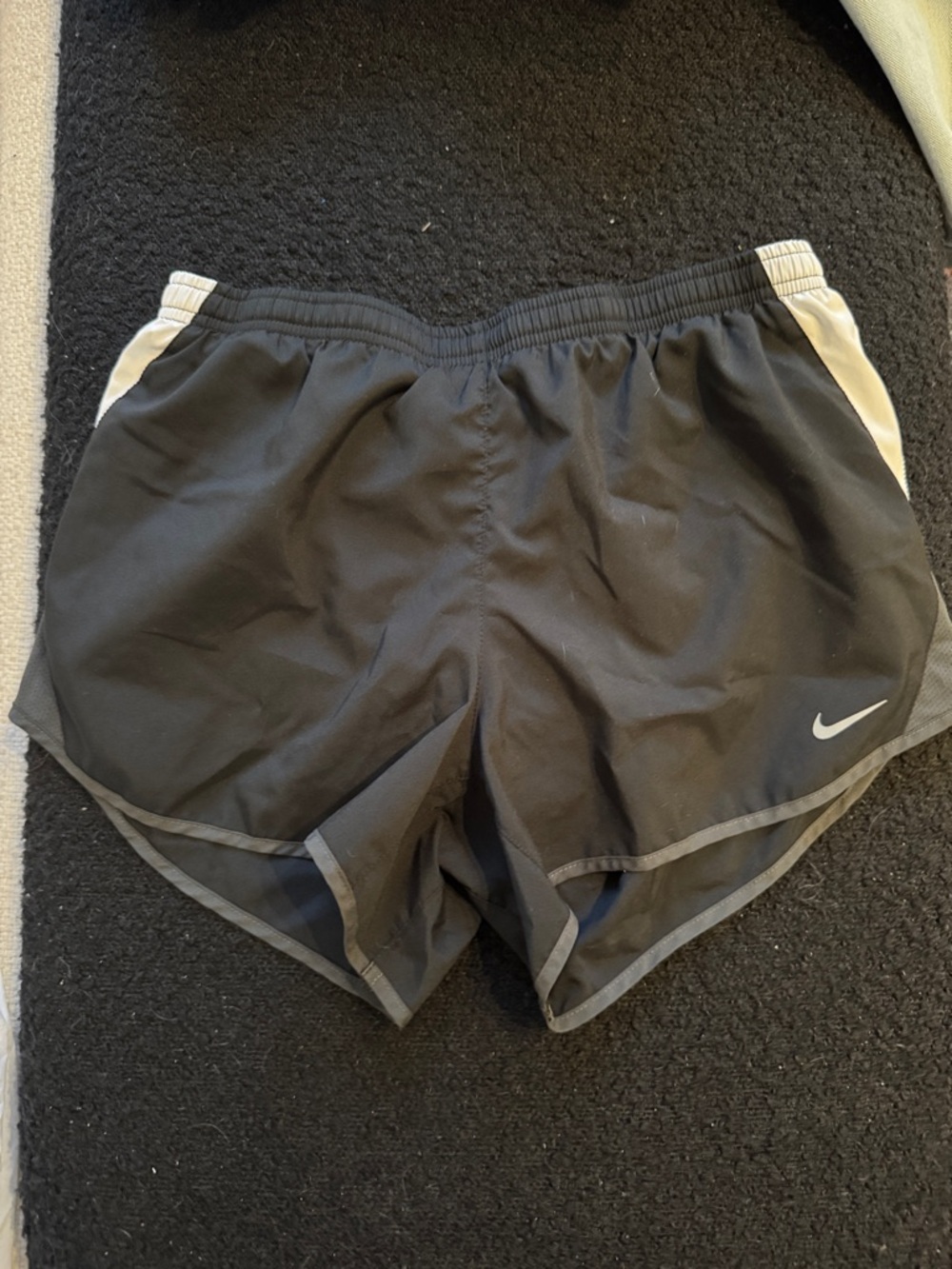 Nike Women’s Black Athletic Shorts with White Side Panels and built ins